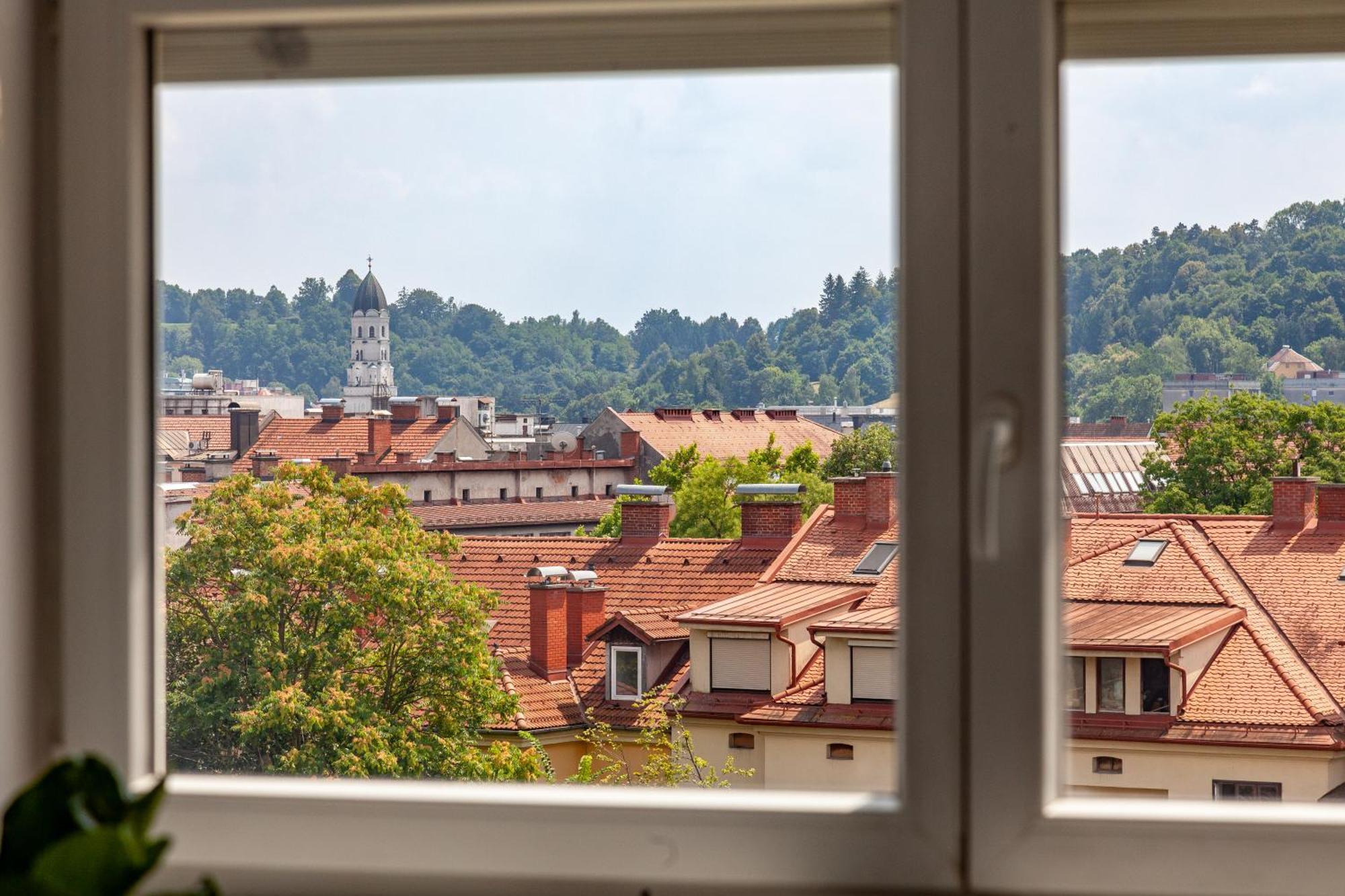 Luxe Penthouse With A Castle View Любляна Екстериор снимка
